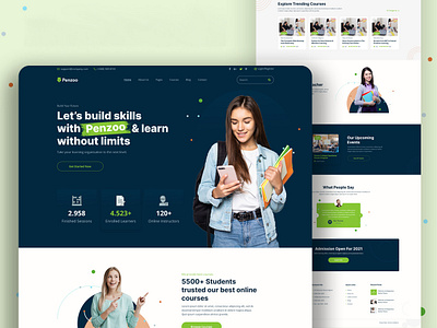 Online course landing page adobe xd concept course design figma illustration landing page landing page design online
