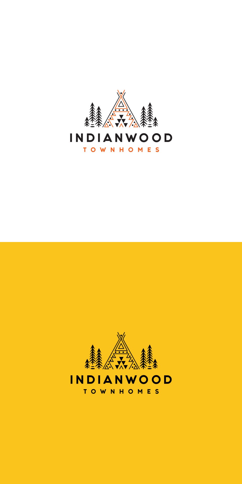 indianwood illustration logo native nature trees vector