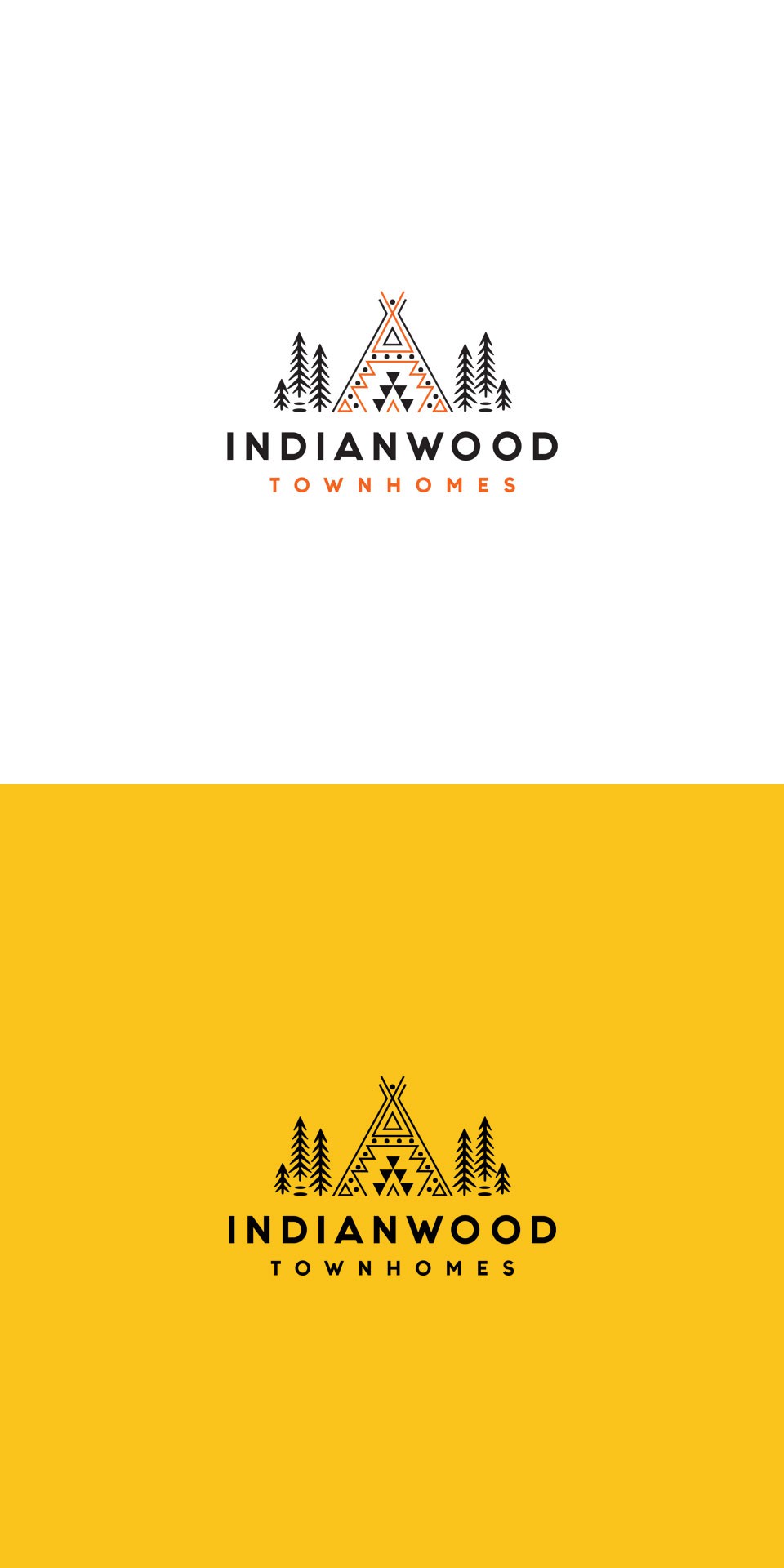 indianwood illustration logo native nature trees vector