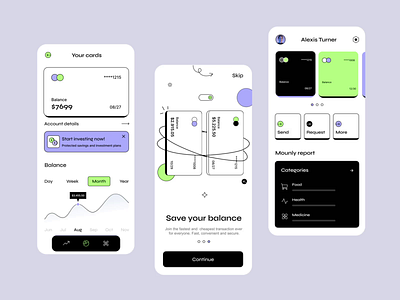 Banking mobile app bank clean illustration motion graphics ui ux wallet white