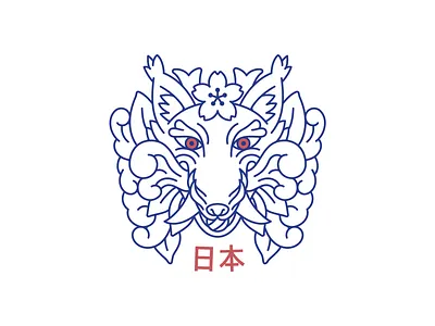 Kitsune bla fox japan kitsune vector