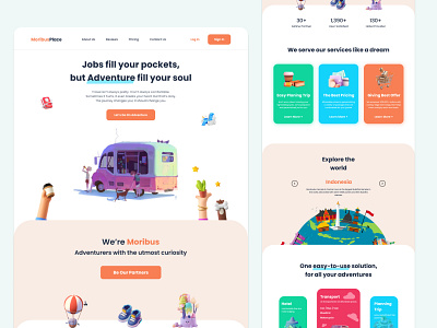 Travel Agency : MoribusPlace ✈ 3d agency app branding design illustration kits logo travel travel agency travel app traveling travelling ui ux website websites