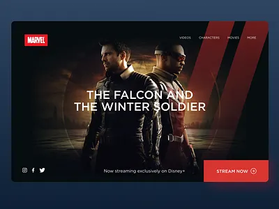The Falcon and the Winter Soldier Concept Website Page clean design minimal typography ui uiux ux web webconcept website