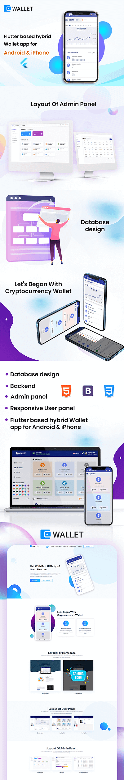 CRYPTOCURRENCY DYNAMIC WALLET WEBSITE TEMPLATE crypto wallet cryptocurrency design html template web templates website design