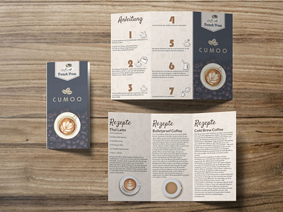 The Cafe bifold brochure brochure design food menu minimal restaurant