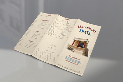 The Kreta branding brochure design food magazine menu restaurant