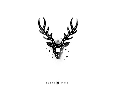 Deer constellation animal constellation deer dusan klepic fantasy head logo starlight stars vintage