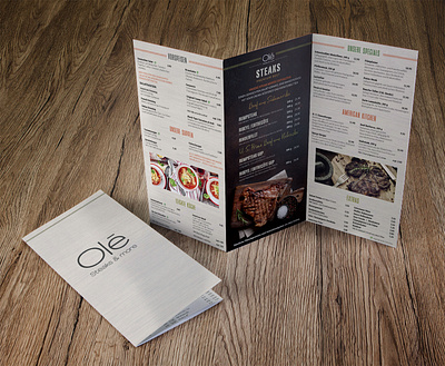 The OLE Sticks Menu branding brochure design food menu minimal restaurant