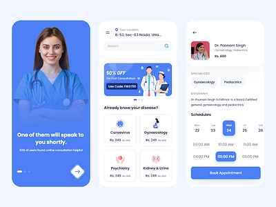 Doctor App animation branding design doctor doctor app doctor appointment illustration mobileapp mobileapplication ondemandapp tecorb userinterface