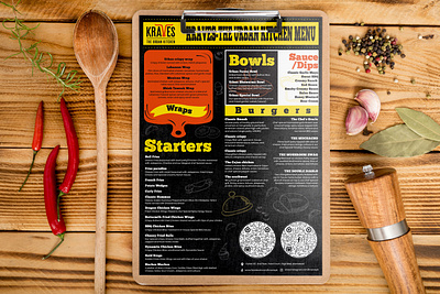 Kraves Menu branding flyer food menu restaurant