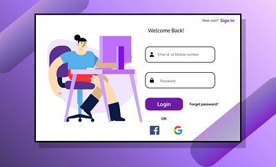 Web Login screen UI Design app design ui ux web