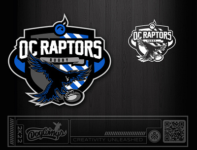 Rugby logo concepts chipdavid design dogwings drawing illustration logo raptor rugby team graphic vector
