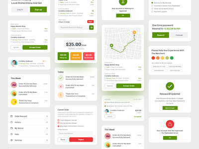 Driver App components | Pepbasket Project android app app design cart component driver app ios map notification tracker ui ui ux ui design uidesign uiux ux