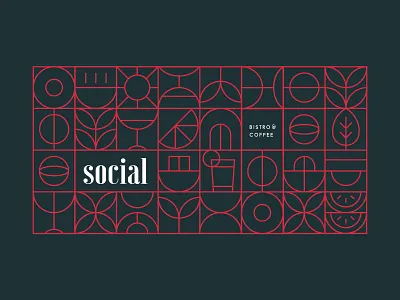 Decorative wall - Social Bistro and Coffee bistro brand identity brand materials branding concept design decorative food industries minimalist modern branding restaurant restaurant branding social stylized symbols vector