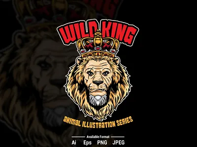 Lion King - Logo Vector Illustration crown esport king lion head lion mascot logo tshirt design