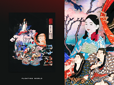 Wealth collage japanese traditional art ukiyoe