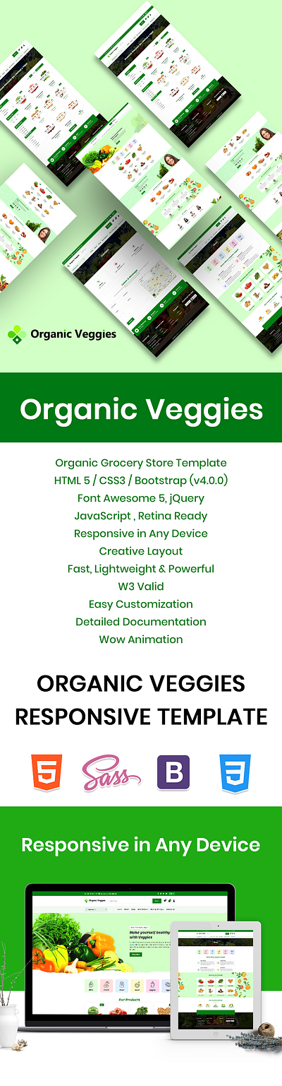 ORGANIC GROCERY STORE WEBSITE TEMPLATE design ecommerce design html template web templates website design