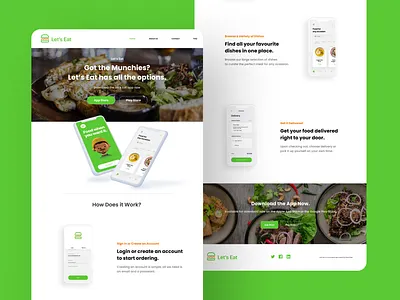 Lets Eat! (Website Design) app branding clean design desktop figma minimal mobile app ui ui design ux ux design web web design website