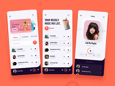 Music Player App minimal music app miusic ui design music app music app redesign music player music player app music player ui neumorphism music app neumorphism ui player app design spotify app design ui designer uidesign