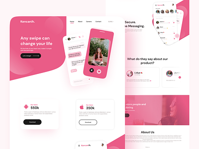 Landing Page💗Dating App - UI Web Design dailyui dating dating app dating website datingapp design landing design landing page landing page design landingpage ui ui ux uiconcept uidesign uiux web web design webdesign website website design