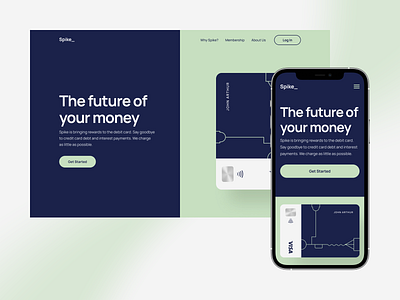 Spike_ - Mobile Responsive credit card credit card payment figma finance fintech landing page mobile responsive mobile ui money money transfer responsive design responsive web design responsive website responsive website design typography ui ui design ux web design website design