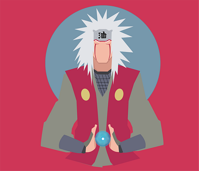 Jiraiya animation anime animeart design icon illustration illustrator minimal naruto typography