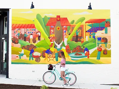 「时光印记」 color design draw flat illustration people illustration show vector 复杂大场景