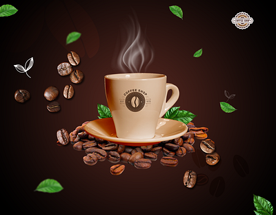 Coffee Cup Manipulation advertising banner ad coffee coffee bean coffee shop graphic design manipulation