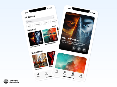 WIP of the Movie App mobile mortalkombat movie movie app ui ux wip