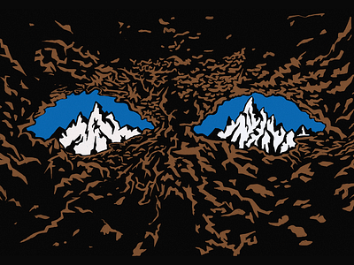 Reading the earth brush brushpen cave earth editorial eyes illustration mountain pentel