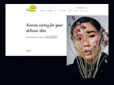 Korean cosmetics online store. E-commerce design illustration logo minimalism ui ux website