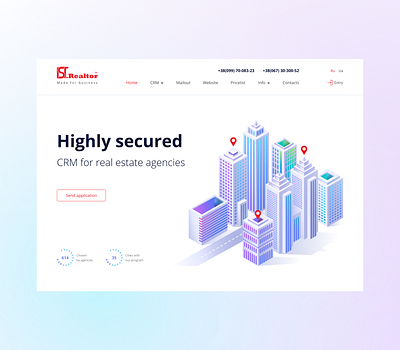 New website design for the program for realtors design development estate agent illustration minimalism mobile site ui ux website
