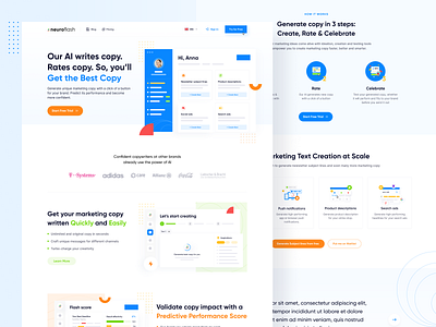 Neuro Flash - Homepage advertising ai blog germany interface landing page marketing pricing saas saas app saas design saas landing page ui ux