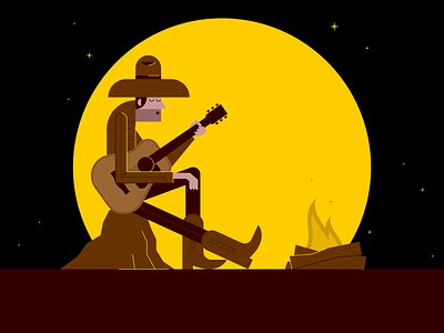 Cowboy Campfire campfire cowboy illustraion illustration illustration art illustration digital illustrations seattle