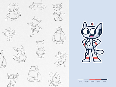 PerfBuddy Mascot 2d adobe adobe illustrator analysis brand cat flat grey happy identity logo logotype mascot minimal modern report robot