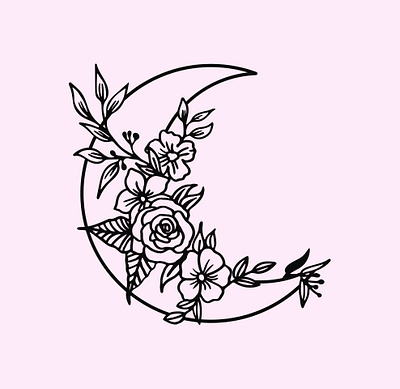 Floral Moon art fashion floral art floral design floral illustration illustration art