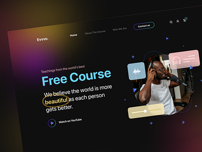 eLearning Platform Landing Page Design clean course course app dark mode dark theme e learning hero homepage interface landing page landingpage learning podcast streaming ui ux web web design website