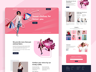 Fashion E-commerce Landing Page cloth e commerce ecommerce fashion header interface landing page merketing shopping store style template typography wear web design website website design women fashion