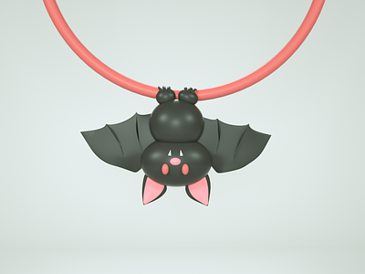 3D Cute Bat 3d 3d design 3d designer art baby bat bird black branding c4d character cinema 4d cute design graphic design illustration pink scene ui