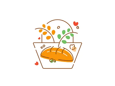 Set of store logos for bakery, eco, greenery, food, grocery bakery design eco flat food green greenery hand drawn heart icon icons illustration line logo logos logotype outline red shop vector