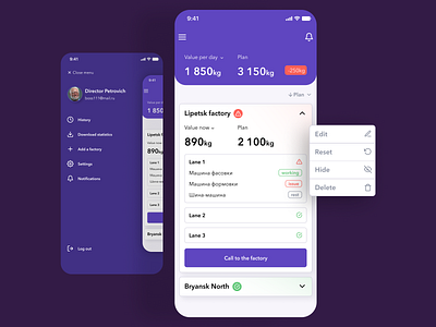 Factory Management Mobile App app design factory figma mobile ui ux