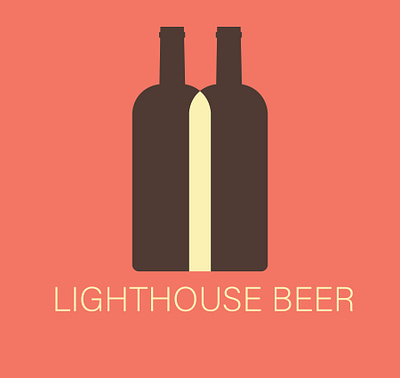 Lighthouse Beer design flat illustration logo typography