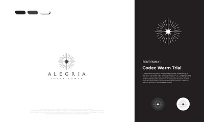 ALEGRIYA SOLAR POWER animation black branding design flat graphic design illustration logo logo design minimal minimalist logo power solar star sun ui unique white