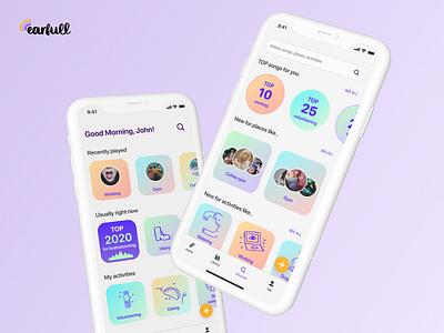 Earfull app app design app figma high fidelity iosapp mobile musicapp ui ui design