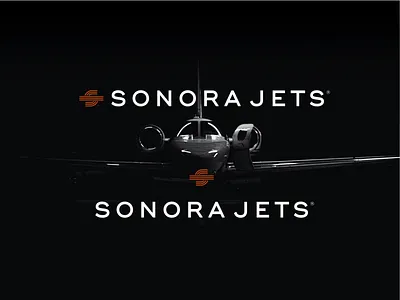 SONORA JETS air airline airplane brand branding design flight icon jet logo mark