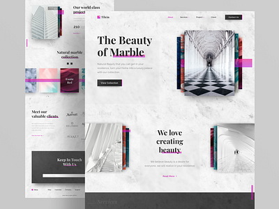 Tilein - Interior Design Landing Page architecture building furniture home page house interior interior design landing page room texture tile ui ui design ux ux design web web design website website design white