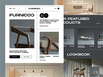 Furnico Furniture Shop Web Site Design: Landing Page / Home Page clean e commerce e shop ecommerce ecommerce store futniture homepage interior landing page marketplace online shopping online store orix product sajon sofa store website white space woodworking