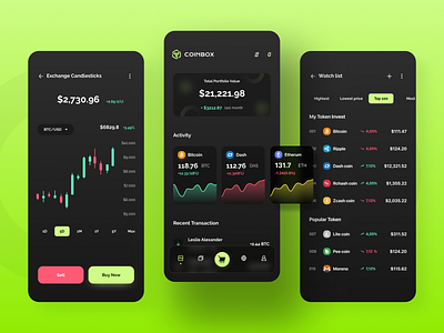 Cryptocurrency Wallet App app app concept app design application bitcoin crypto exchange crypto wallet cryptocurrency ethereum minimal typography ui ux