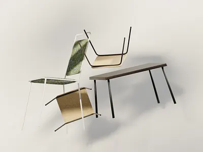 Chairs in the Sun (1) 3d 3d art blender chairs floating furniture illustration materials procedural shadows sun textures