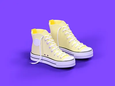 Converse 3d c4d cgi cinema 4d illustration octane purple render shoes urban art